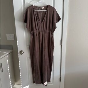 Cost Plus World Market taupe jumpsuit